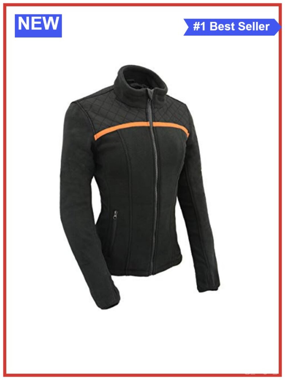 Women's Micro Fleece Zip Front Quilted Jacket Long Sleeve